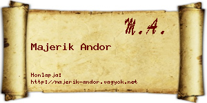 Majerik Andor névjegykártya